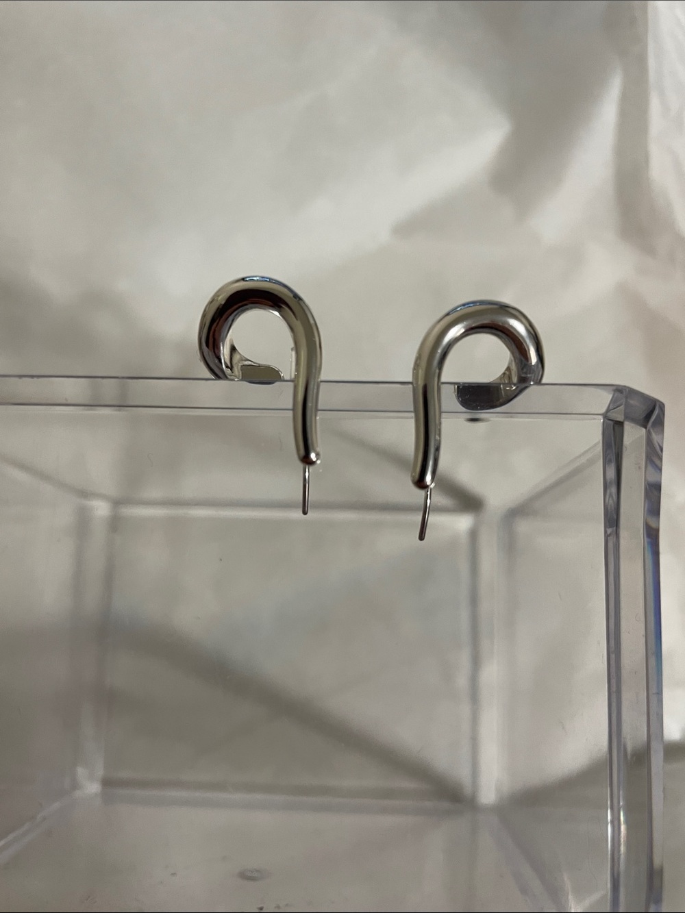 Jenny Bird Sculptural Silver Tone Pierced Earrings